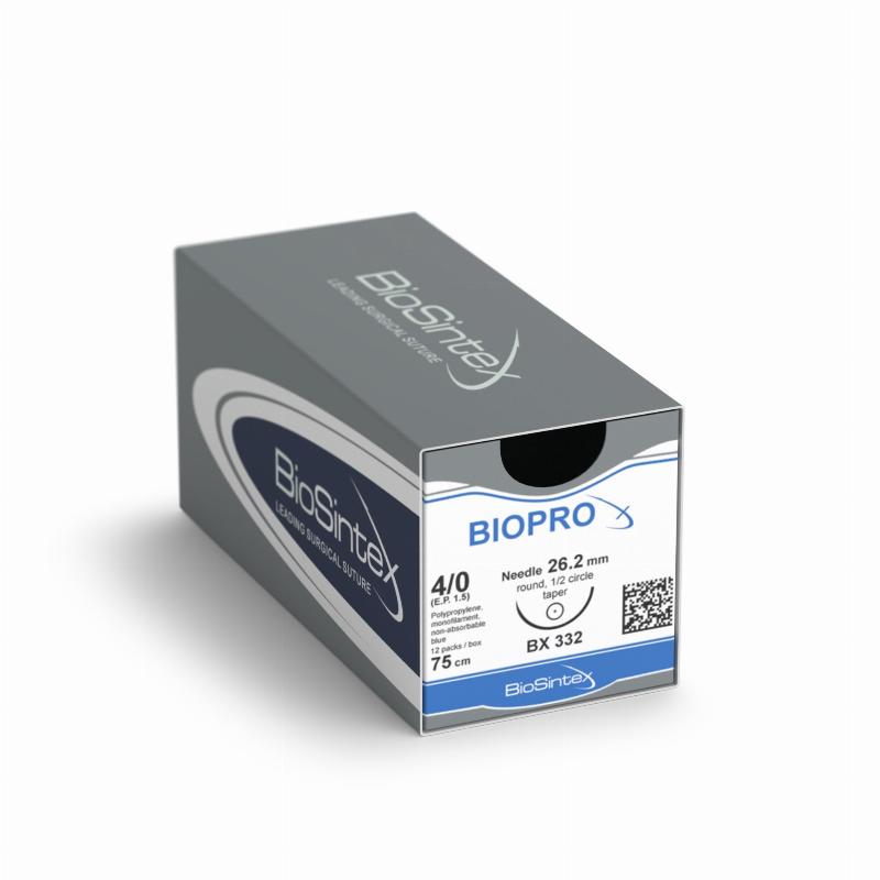 Biopro,Поліпропілен,USP 2/0(M 3),75см,зв.-ріжуча голка від 39,2мм,3/8 кола